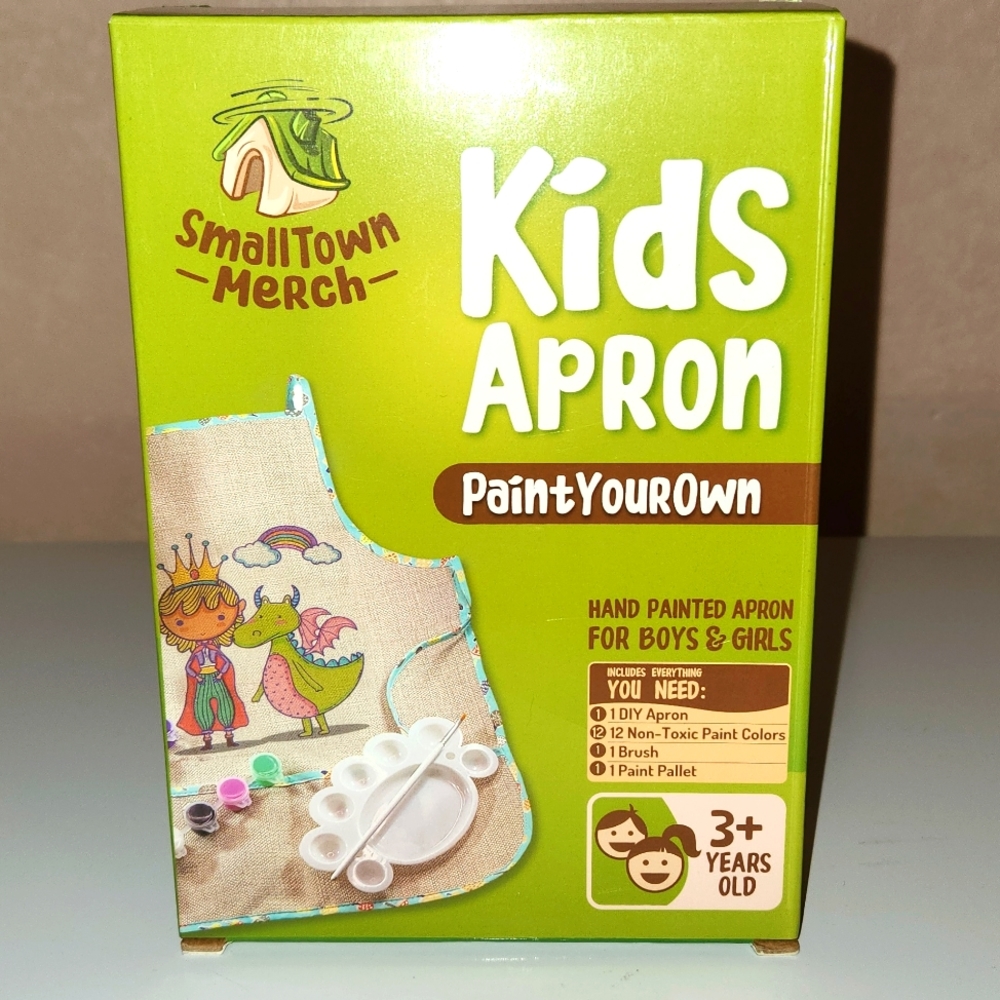 SmallTown Merch Kids Apron Paint your own DIY kit